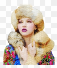 Russian Woman Bp Fur Winter Snow Face - Picmix Fur Clothing Png,Russian Hat Png