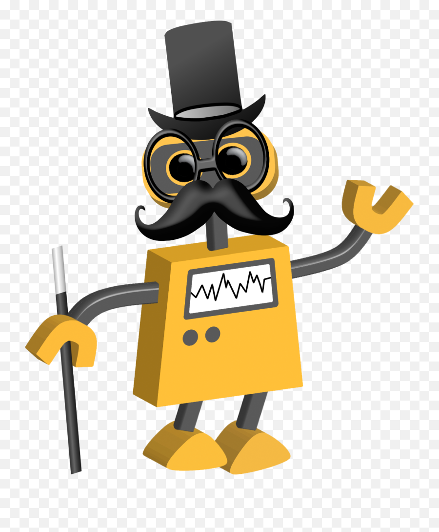 Robot 60 Top Hat Colorful Backgrounds Cartoon Design - Robot With A Top Hat Png,Mustache Transparent Background