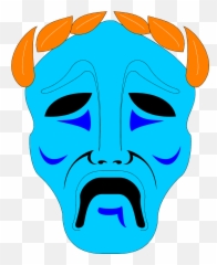 Download Hd Drama Clipart Theatre Faces - Tragedy Mask Ugly Mask Clipart Png,Drama Masks Png