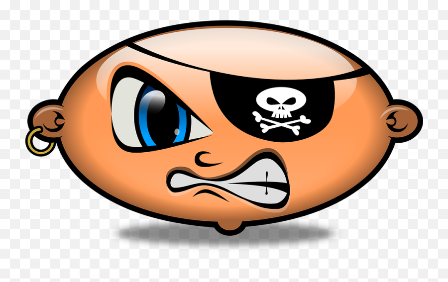 Pirate Angry Emoticon - Free Vector Graphic On Pixabay Pirate Bean Png,Angry Emoji Png