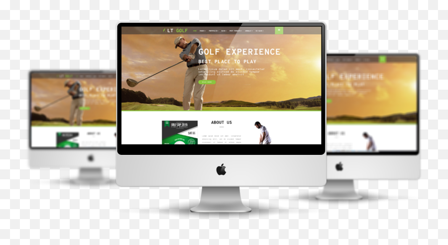 Lt Golf U2013 Free Responsive Joomla Templates Sport - Website Mock Up Template Png,Golfer Transparent