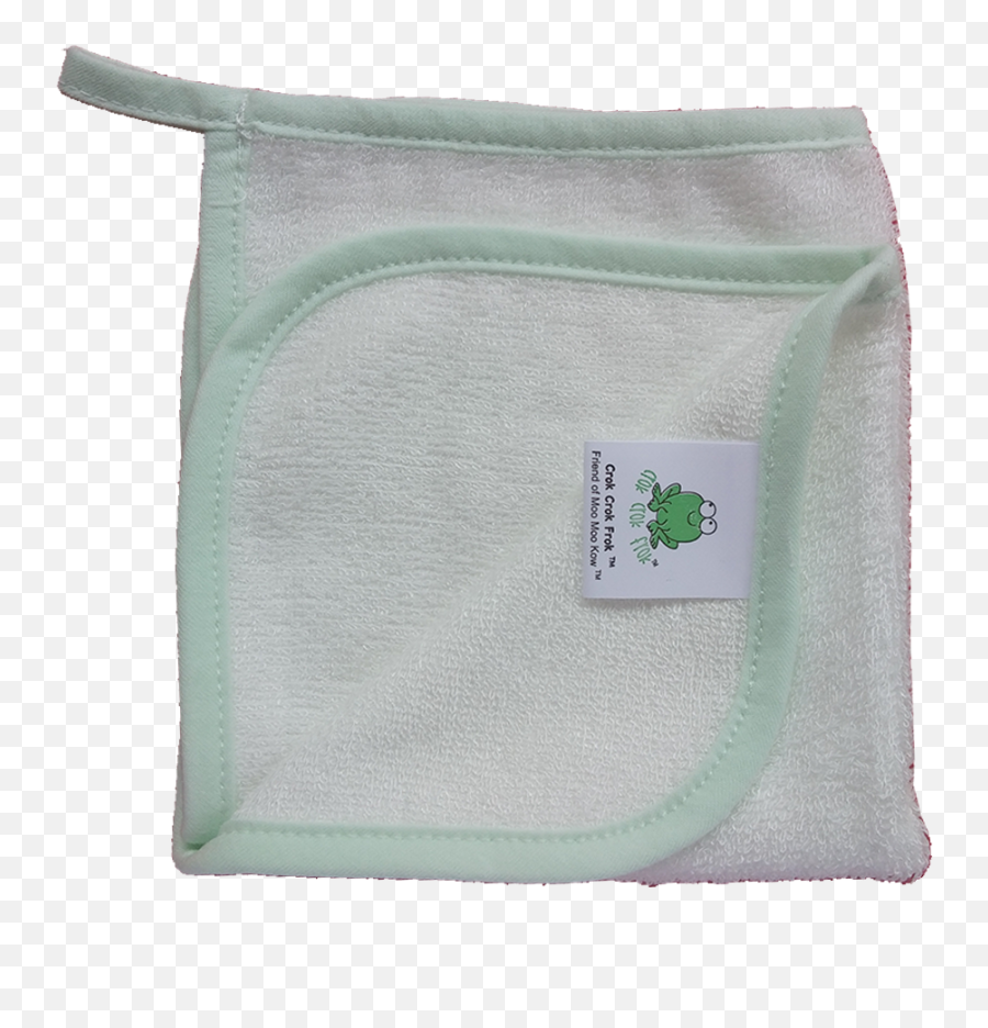 Crokcrokfrok Bamboo Wash Cloth - White With Green Border Wool Png,Green Border Png