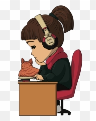 Lofi Girl - Lofi Hip Hop Girl Png,Anime Girl Sitting Png