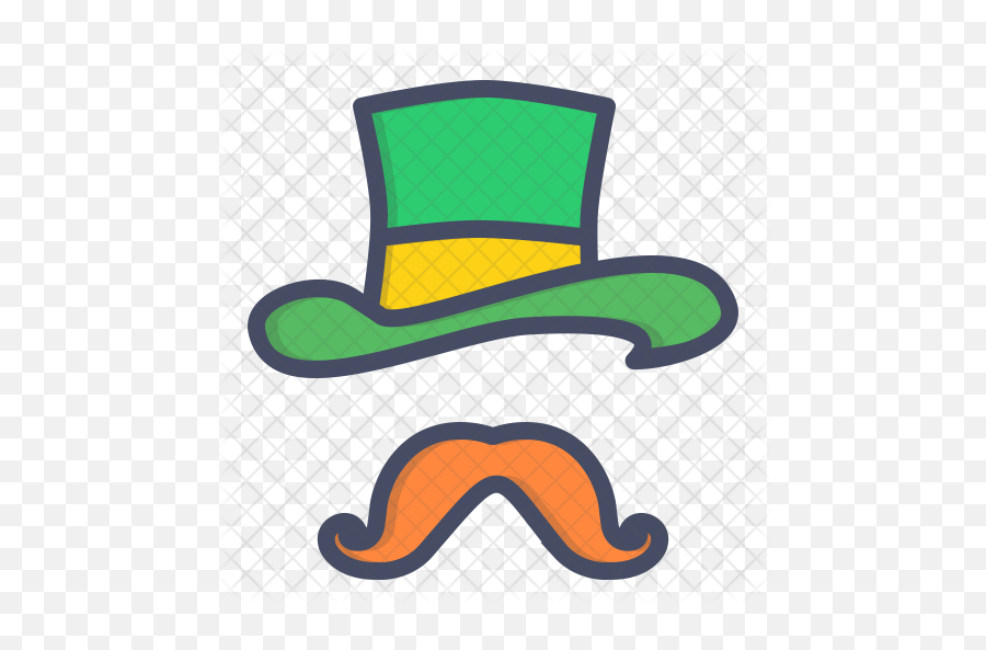 Leprechaun Icon Of Colored Outline - St Patrick Day Mustache Png,Leprechaun Hat Png