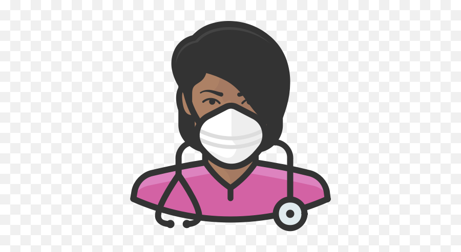 Black Coronavirus Female N - 95 Mask Nurse Icon Nurse Mask Icon Png,Nurse Png