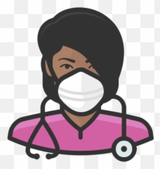 Black Coronavirus Female - 95 mask nurse icon Nurse Mask Icon png