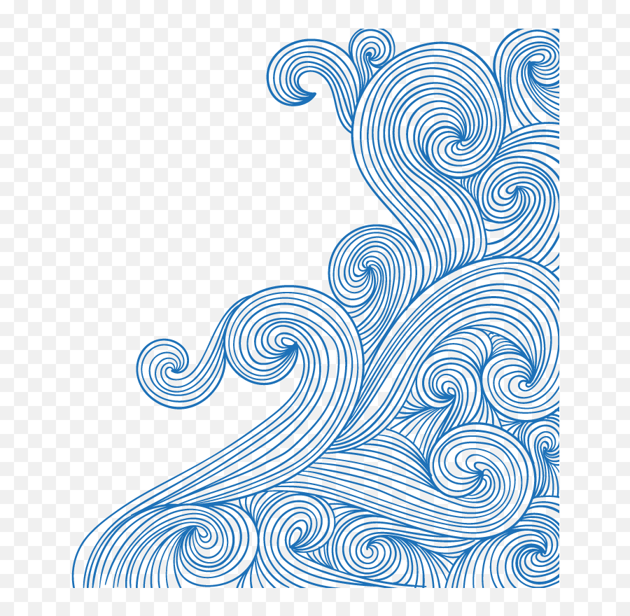 Wave Clip Art Png - Doodle Waves Png,Cartoon Wave Png