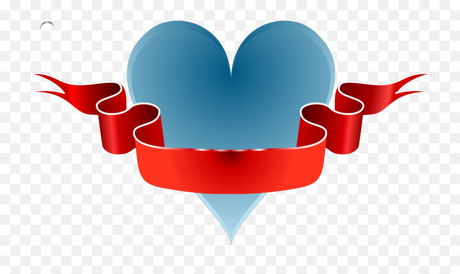 Heart Ribbon Svg Vector Clip Art - Svg Clipart Love You Good Morning Honey Png,Red And Blue Ribbon Logo