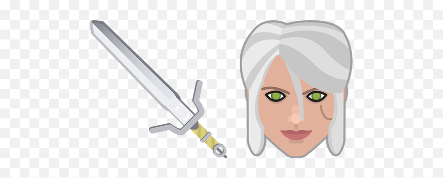 The Witcher Ciri Sword Zireael Cursor U2013 Custom - Collectible Sword Png,Witcher 3 Png