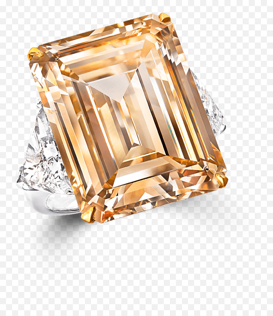 Emerald Cut Brownish Yellow Diamond - Emerald Cut Graff Diamond Rings Png,Yellow Diamond Png