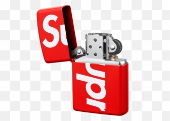 Download Hd Supreme Logo Zippo Ss18 - Lighter png