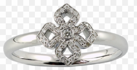 18kt White Gold Ring With Diamonds - Engagement Ring Png,Gold Ring Png