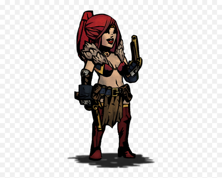 Red Monika Sprite For Darkest Dungeon - Cartoon Png,Darkest Dungeon Png