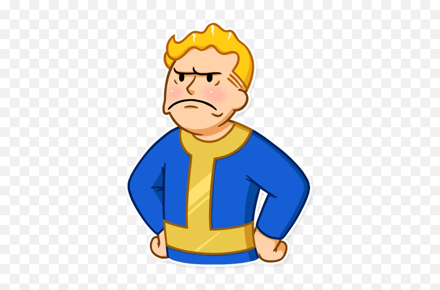 Fallout Vault Boy - Telegram Sticker English Black Background Thumbs Down Emoji Png,Fallout Icon Pack