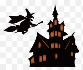 Halloween Silhouette Haunted House Png - Cartoon Background