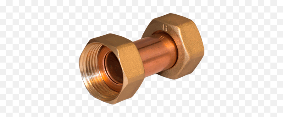 Double Straight Nut F - F Copper Tap Connector With Flat Joint Plumbing Fitting Png,Joint Png