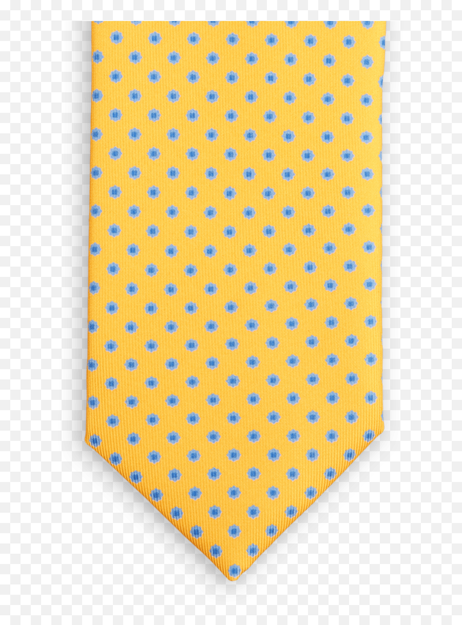 Yellow Flower Printed Silk Tie - Polka Dot Png,Yellow Flower Transparent