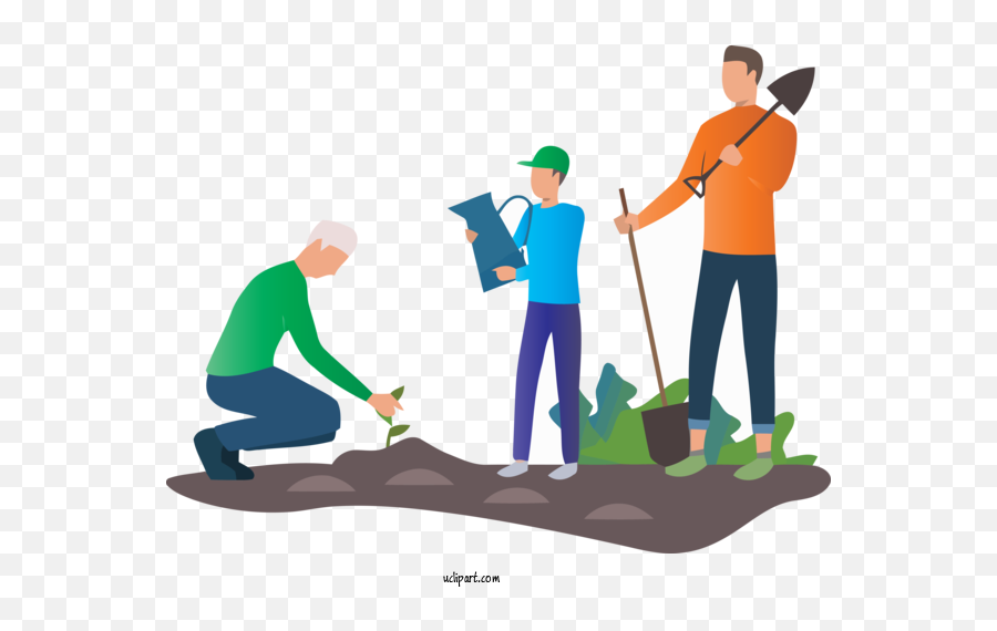 People Cartoon Gardener Recreation For Family - Family Take Care Care Of Plants And Animals Png,People Cartoon Png