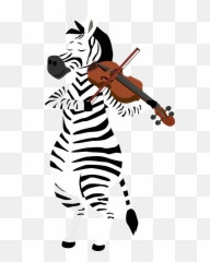 Zebra Playing Violin Clipart - png