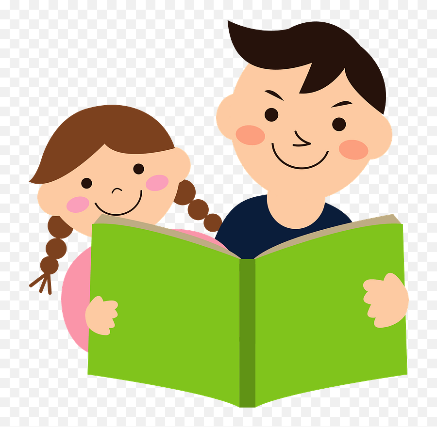 Daughter Are Reading A Book Clipart - Restuarant Png,Reading Png