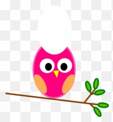 Use Pink Owl Icon Png - On Branch Clip Art