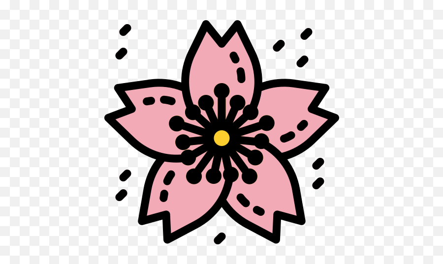 Free Icon Download - Cherry Blossom Petal Black And White Png,Sakura Petal Png