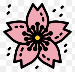 Free Icon Download - Cherry Blossom Petal Black And White png