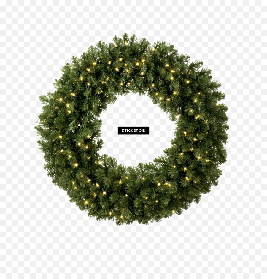 Christmas Wreath Png Download - Transparent Background Outdoor Christmas Wreath With Lights,Holly Garland Png