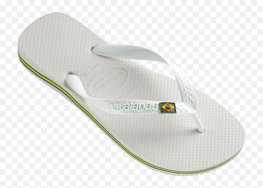 Havaianas Brazil Sandal White Flip Flop - Havaianas Brasil Logo White Png,Flip Flop Icon