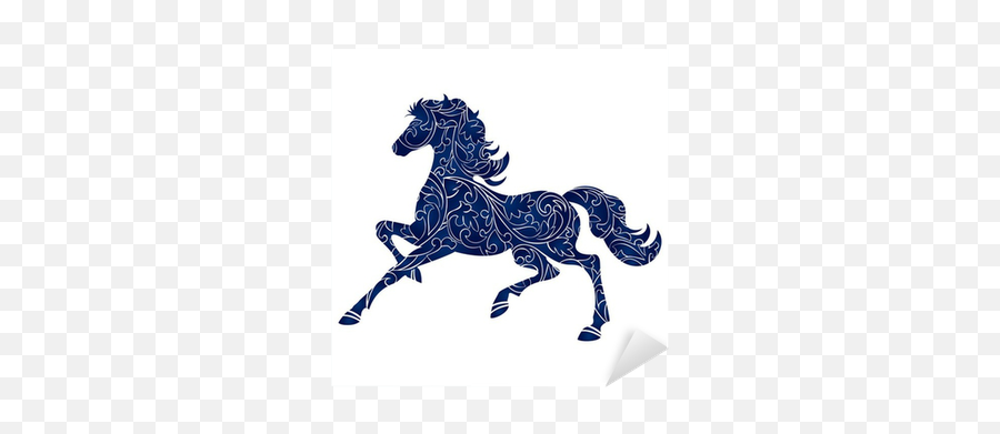 Symbol Of Year 2014 Blue Horse Isolated Icon Vector Silhouette Sticker U2022 Pixers - We Live To Change Symbol Of Running Horse Png,Horse Foot Symbol Icon