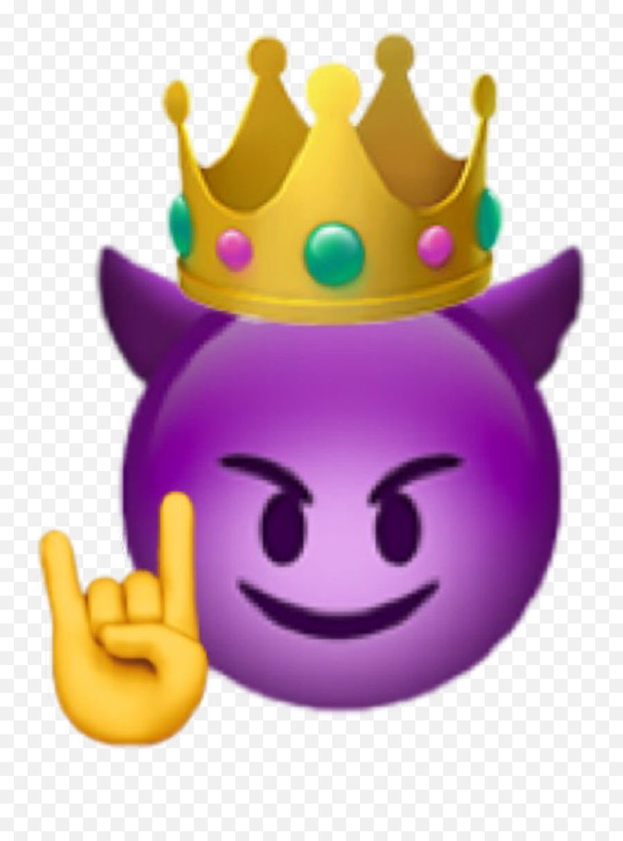 Download Purple Devil Emoji Png - Iphone Crown Emoji Transparent,Devil Emoji Png