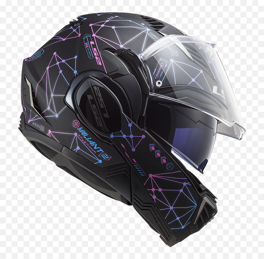 Modular Helmet Ls2 Ff900 Valiant Ii Stellar Matt Black Blue - Casque Moto Ls2 Modulable Png,Icon Scorpion Helmet