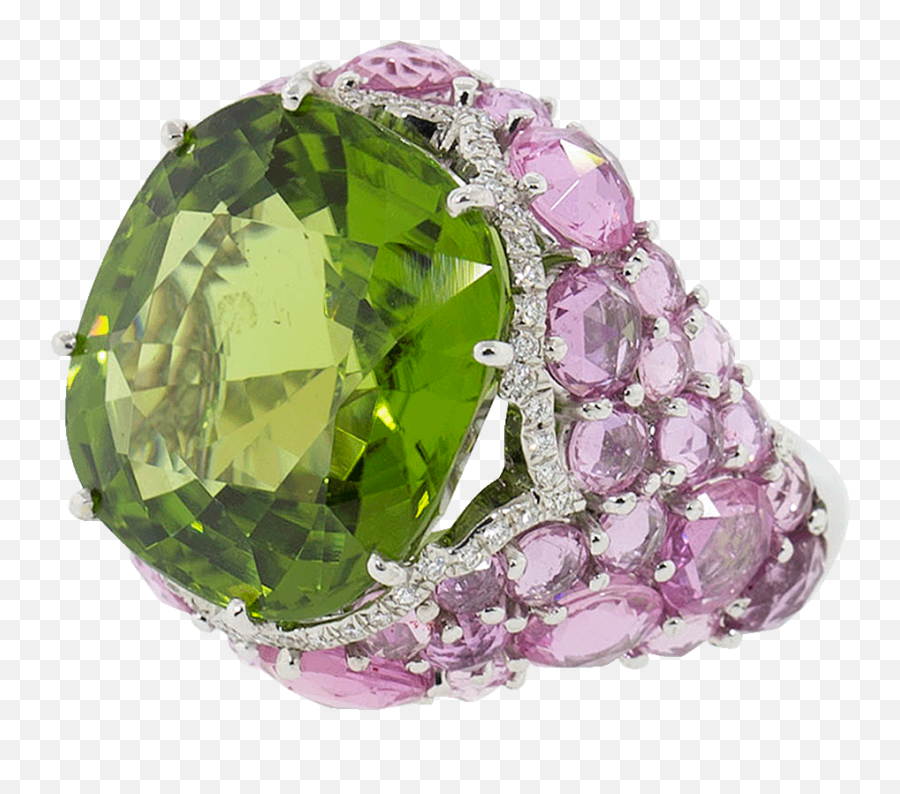 Peridot And Pink Sapphire Ring - Solid Png,Peridot Icon