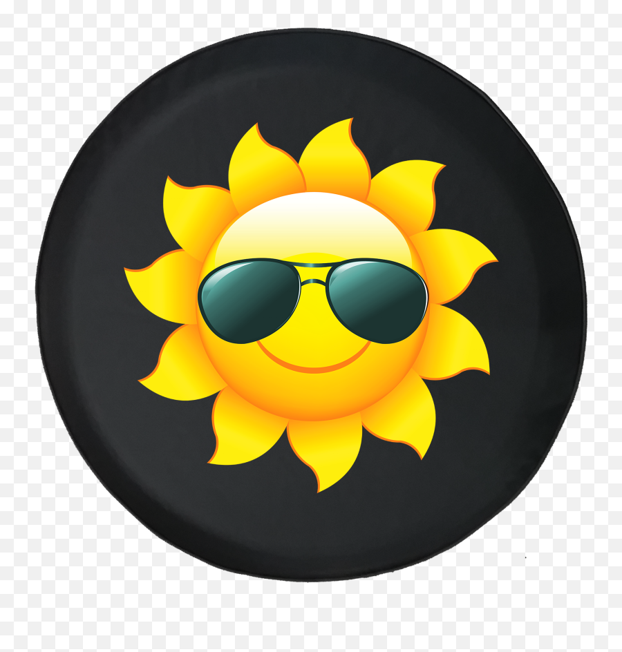 Sunshine Sunglasses Adventure Fun Offroad 4x4 Spare Tire Cover Fits Jeep Rv U0026 More 28 Inch - Happy Png,Happy Sun Icon
