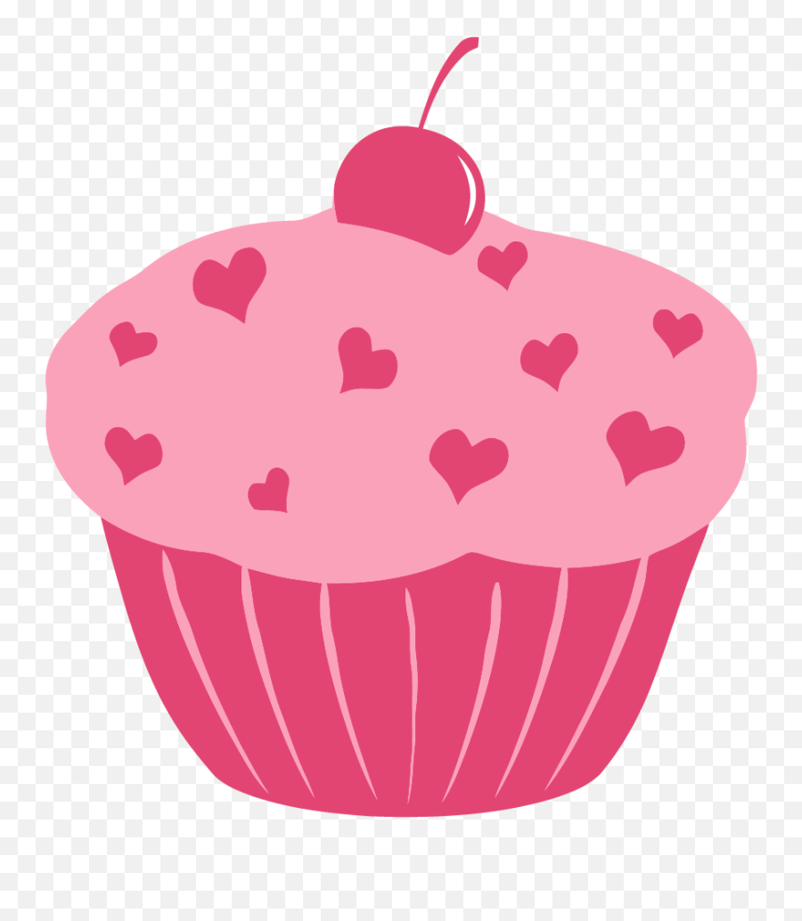 Heart Cupcake Clipart Png - Cute Pink Cupcake Clipart,Baking Clipart Png