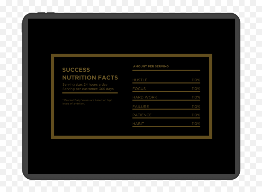 Success Nutrition Facts Wallpaper 4k Png