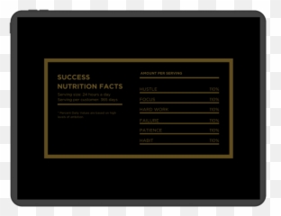 Success Nutrition Facts Wallpaper 4k Png
