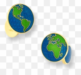 Nicole Barr Designs 18 Karat Gold Earth Cufflinks - Blue Earth Png,Gold Globe Png