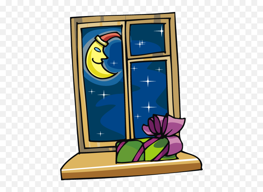 Night Christmas Clipart Png - Clipart Window With Night Sky Png,Window Clipart Png