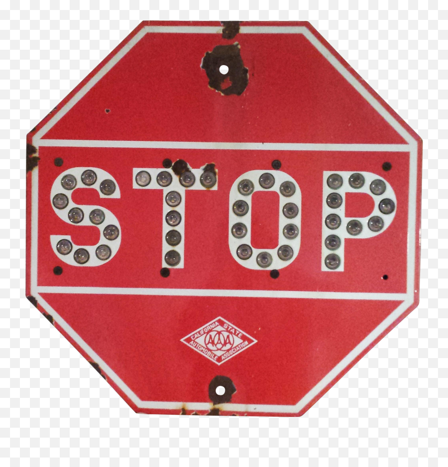 Vintage 1950u0027s Porcelain Stop Sign With Marble Reflectors - Stop Sign Png,Stop Sign Png