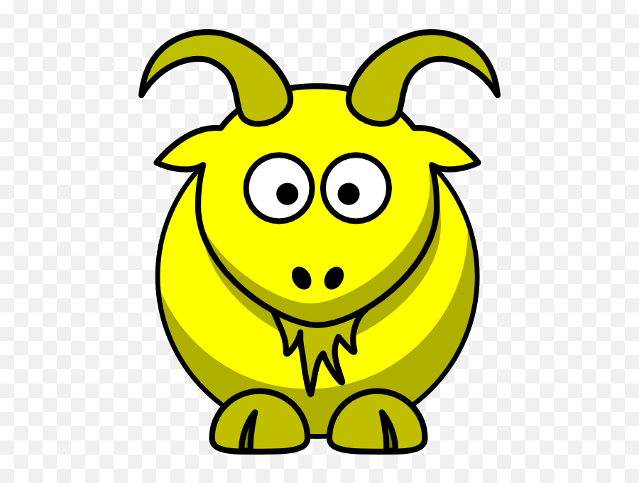 Yellow Goat Clip Art - Vector Clip Art Online Cartoon Goat Png,Goat Emoji Png