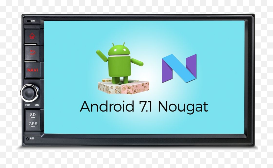 Pba Tcd771l 7 Android 71 Nougat Gps Double Din Radio - Microwave Oven Png,Android Nougat Logo