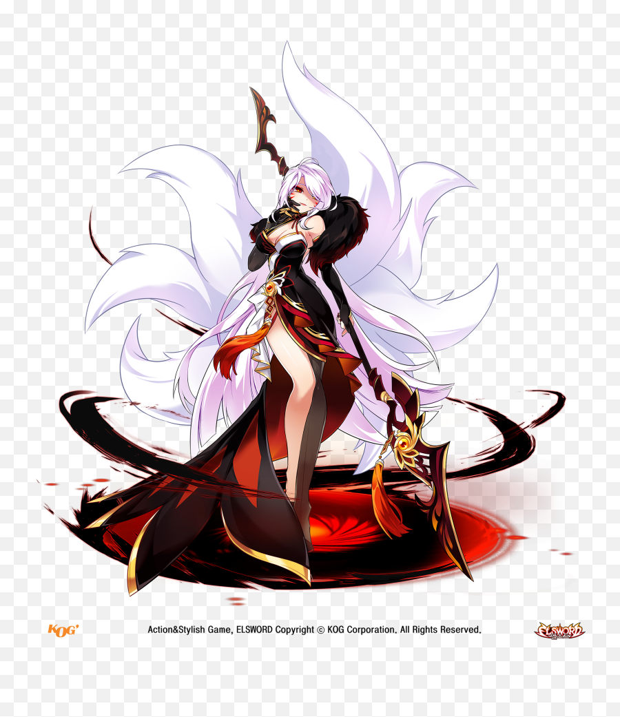 Elsword Ara Haan Cleavage Dress Tagme Tail Transparent Png - Anime Girl Demon Outfit,Tail Transparent