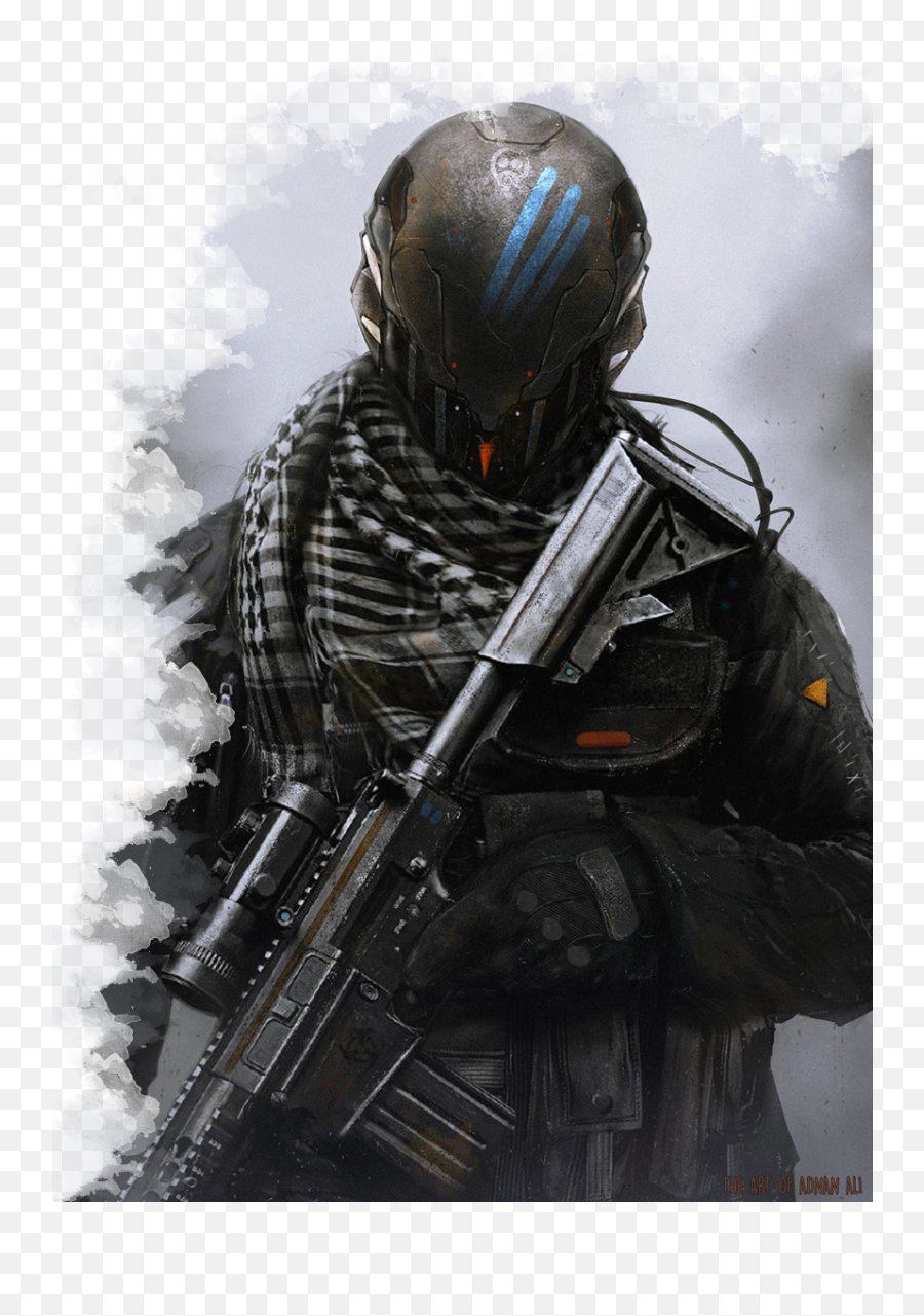 Download Hd Cyberpunk Soldier Transparent Png Image - Futuristic Deadshot Concept Art,Soldier Transparent