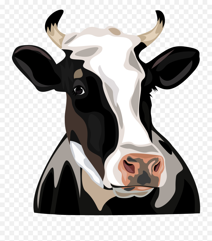 Holstein Friesian Cattle Clip Art - Cow Head Illustration Png,Cow Head Png