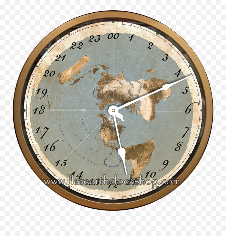 24 Hour Wall Clock - Wall Flat Earth Map Png,Flat Earth Png