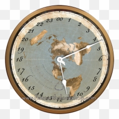 24 Hour Wall Clock - Wall Flat Earth Map Png,Flat Earth Png