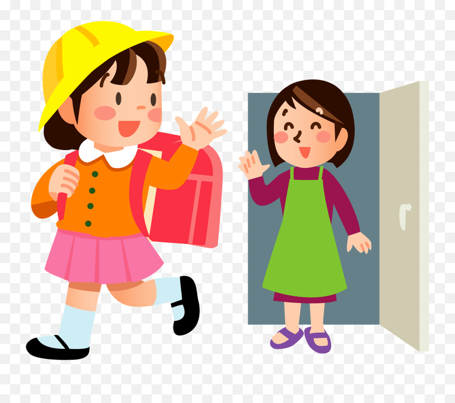 Daughter Are Saying Goodbye Clipart - Saying Goodbye To Mother Clipart Png,Goodbye Png