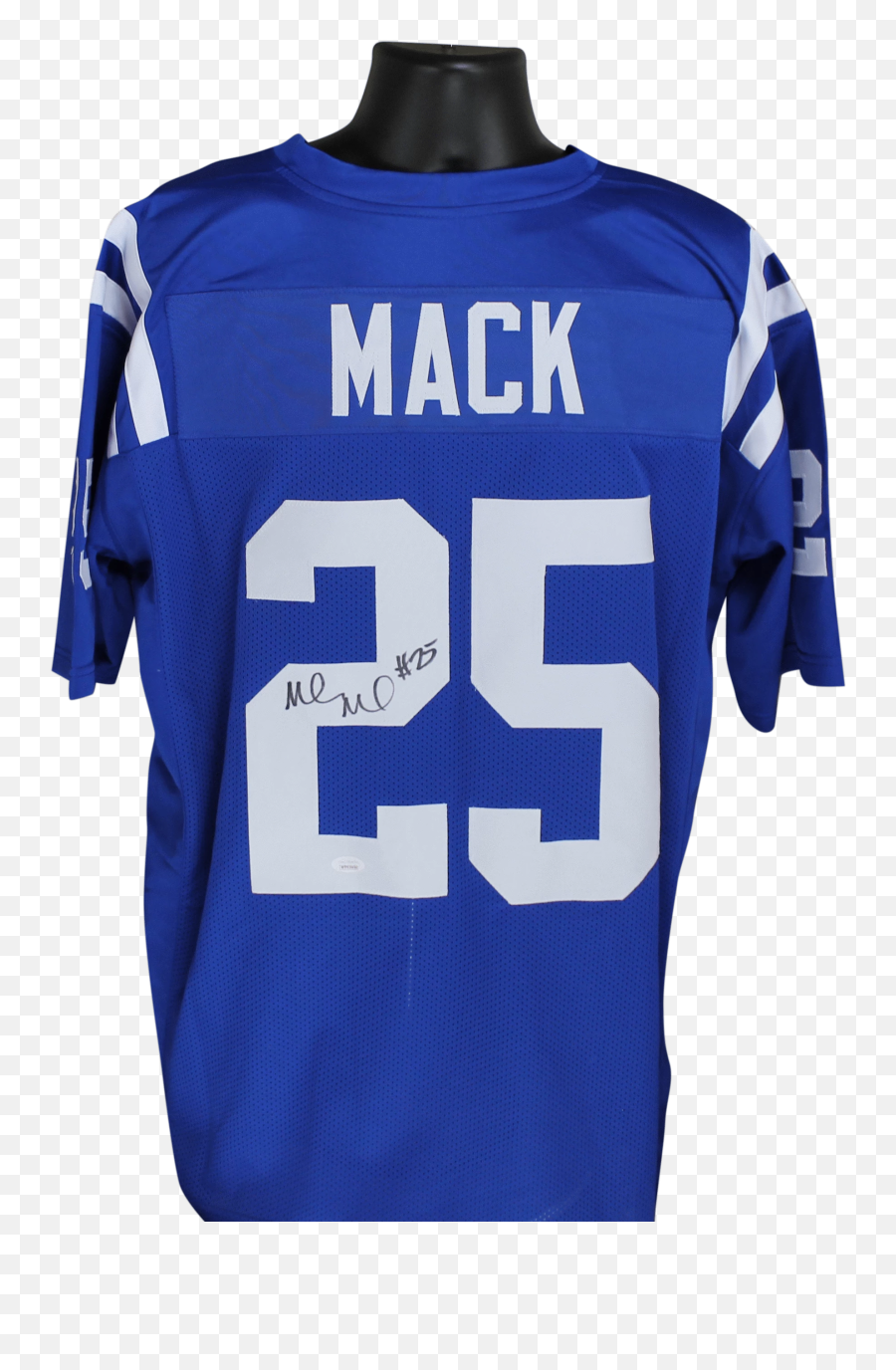 Marlon Mack Autographed Colts Blue Custom Jersey Wjsa Coa - Short Sleeve Png,Khalil Mack Png