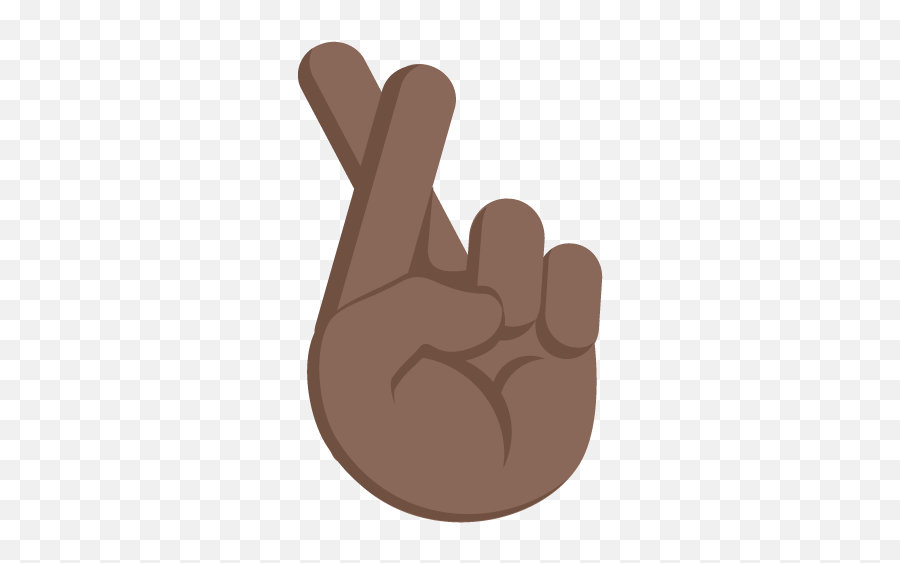 Hand With First And Index Finger Crossed Dark Skin Tone Png Emoji